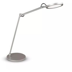 Schreibtischlampe Fabas-Luce Regina, silber, LED, dimmbar