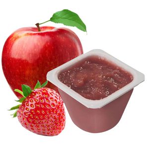 Produktbild für Fruchtpüree Hellma Apfelmus mit Erdbeere, 94% Frucht