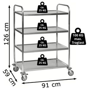 Produktbild für Servierwagen Kongamek KM60356, silber, aus Edelstahl