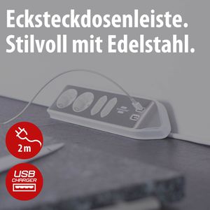 Produktbild für Tischsteckdose Brennenstuhl estilo, mit 2 m Schuko Kabel
