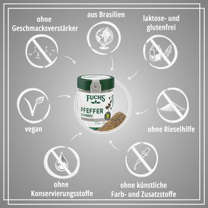 Produktbild für Pfeffer Fuchs Belem, Premium Qualität, gemahlen, schwarz