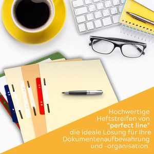 Produktbild für Heftstreifen perfect-line 34 x 150mm, farbig sortiert