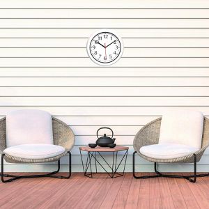 Produktbild für Wanduhr TFA 60.3542 Outdoor, Kunststoff, analog, Funkuhr