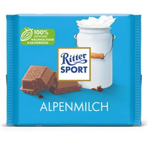 Ritter-Sport Tafelschokolade Alpenmilch, Großtafel, 250g