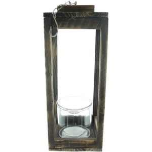 Produktbild für Laterne Frank-Flechtwaren Shabby-Chic, braun, indoor