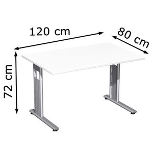 Produktbild für Schreibtisch Geramöbel Flex S-618102-WS, weiß / silber