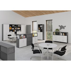 Produktbild für Kombischrank Hammerbacher Serie 9 Advanced, grau / graphit