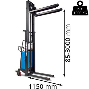 Produktbild für Hubwagen HanseLifter E-SDJ1030E, Tragkraft 1000kg
