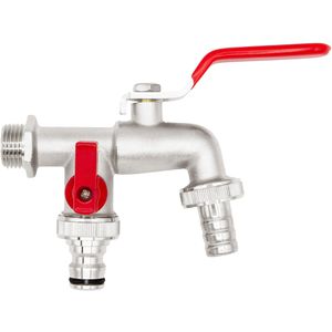 Auslaufventil Variosan 11282, Hebelgriff rot, aus Messing