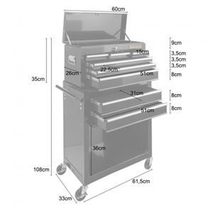 Produktbild für Werkzeugwagen Arebos 4260551586712, leer