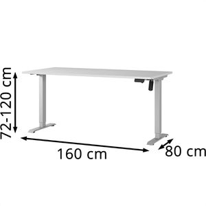 Produktbild für Schreibtisch Germania Profi 3.0, 8024-583, lichtgrau / silber