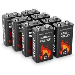 Batterien Absina Rauchmelder, 9V Block