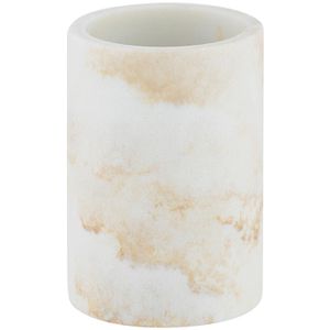 Produktbild für Zahnputzbecher Wenko Odos, gold-weiß, aus Kunststein