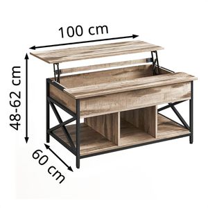 Produktbild für Couchtisch Vasagle LCT205K50, Holz / Metall, kamelbraun