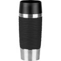Isolierbecher Emsa Travel Mug Waves N2010500 360ml hält 4h warm, Edelstahl doppelwandig, schwarz