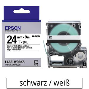 Schriftband Epson LK-6WBN, 24mm