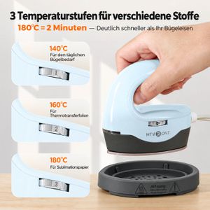 Produktbild für Transferpresse HTVRONT H1 Mini Heat Press, blau