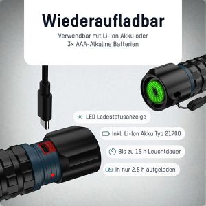 Produktbild für Taschenlampe Ansmann Survival TS3000RF, LED, aufladbar