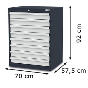 Produktbild für Schubladenschrank Simplaflex CL7H090800, Metall