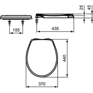 Produktbild für WC-Sitz Ideal-Standard Eurovit W303001, oval, aus Duroplast