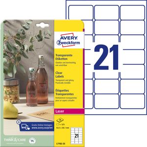 Folienetiketten Zweckform L7782-25, transparent