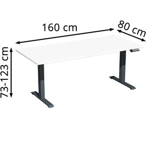 Produktbild für Schreibtisch Geramöbel Elevate Basic, weiß / anthrazit
