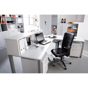 Produktbild für Schreibtisch Hammerbacher Q-Serie, ahorn / silber