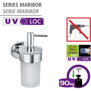 AG Maribor – satiniert, 150ml Seifenspender Böttcher Glas, 25021100, Wenko UV-Loc,