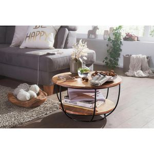Produktbild für Couchtisch Wohnling WL5.957, aus Massivholz, akazie