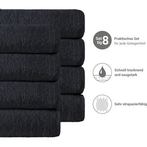 Produktbild für Handtuch NatureMark Frottier, schwarz, 50 x 100 cm