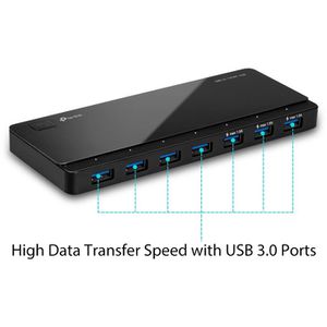 Produktbild für USB-Hub TP-Link UH700, schwarz, mit Netzteil