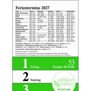 Produktbild für Streifenkalender Korsch 258227, Praktika Grün Recycling XXL