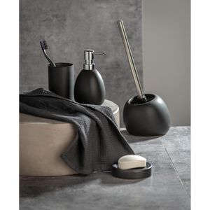Produktbild für Zahnputzbecher Wenko Polaris, schwarz, aus Keramik