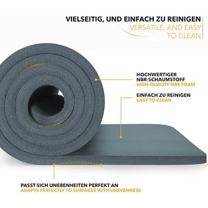 Produktbild für Yogamatte Tresko mit Tragegurt, petrol, 1 cm stark