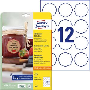 Produktbild für Flaschenetiketten Zweckform 5085, weiß, Blumenform