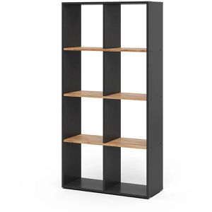 Bücherregal Vicco Scutum, anthrazit / eiche