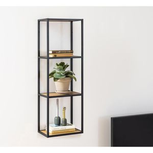 Produktbild für Wandregal AC-Design Seaford, schwarz / wildeiche