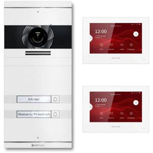 Türsprechanlage Metzler VDM10 2.0 weiß, 2 Monitore, LAN