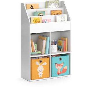 Produktbild für Bücherregal Vicco Luigi, weiß, mit 2 Faltboxen