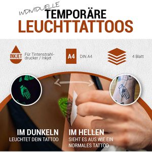 Produktbild für Transferpapier Skullpaper Leuchttattoo Laser, A4