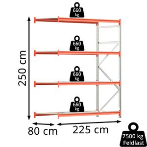 Produktbild für Anbauregal Regalwerk EMMA, 4 Metallböden