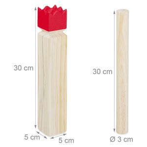 Produktbild für Wikinger-Schach Relaxdays Kubb, aus Kiefernholz