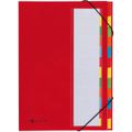 Ordnungsmappe Pagna 44133-01 Deskorganizer Premium A4, aus Karton, rot, dehnbarer Rücken, 12 Fächer