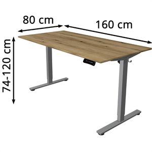 Produktbild für Schreibtisch Kerkmann Move small office, asteiche / silber