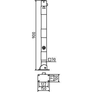 Produktbild für Absperrpfosten Schake 470FUB, rot/weiß, aus Metall