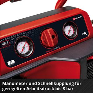 Produktbild für Kompressor Einhell TE-AC 18/75 Li OF-Solo, 69 dB(A), 18V