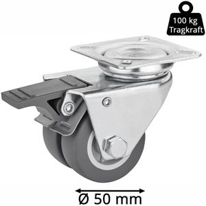 Produktbild für Möbelrolle SO-TECH 130687, mit Anschraubplatte, 4-teilig