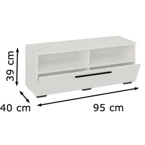 Produktbild für Lowboard VCM Arila L, aus Holz, weiß