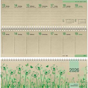 Tischkalender Zettler 159, Graspapier, Wochenkalender quer