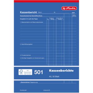 Produktbild für Kassenbuch Herlitz 501 Kassenbericht, A5
